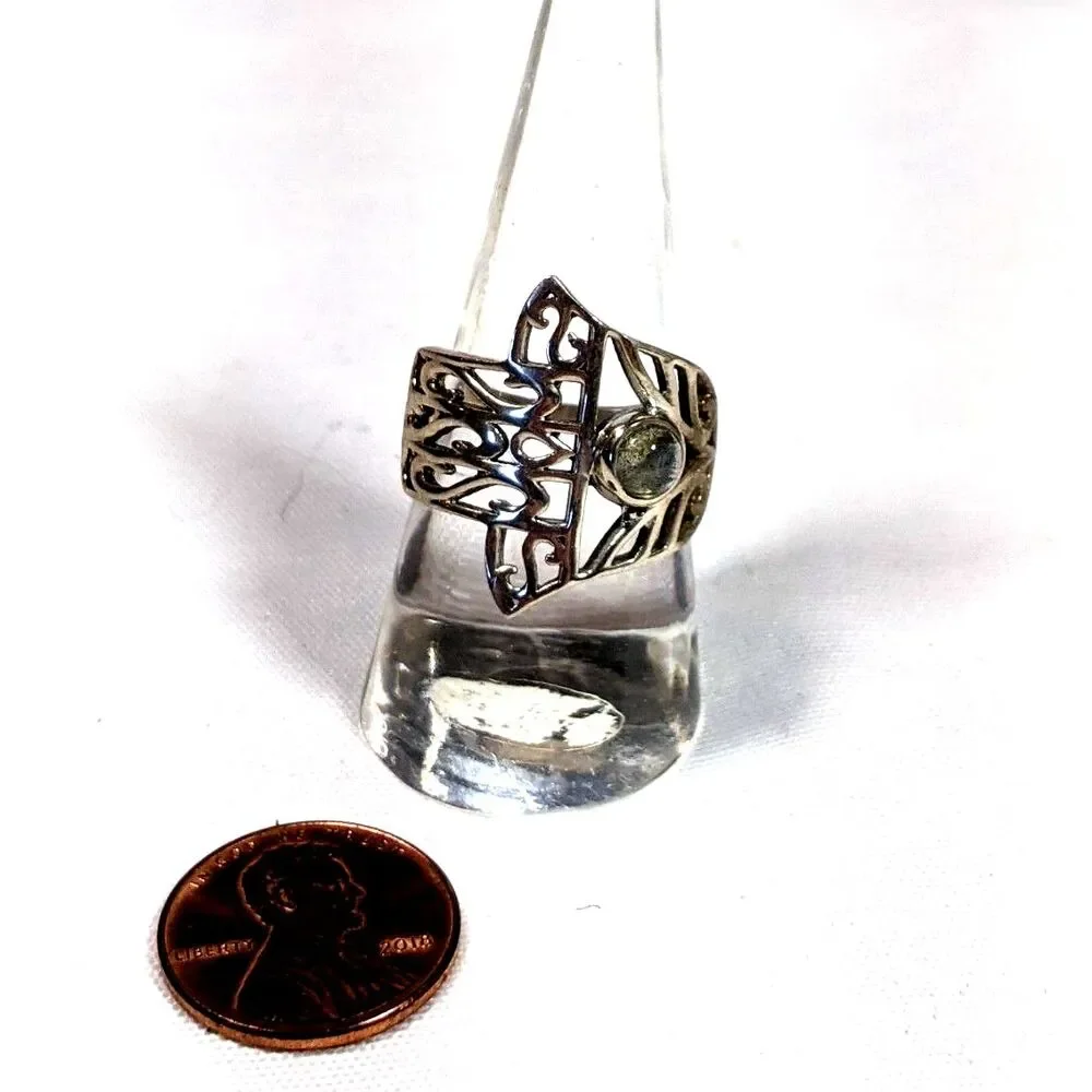 Hamsa Moonstone Ring 925 Sterling Silver Fairy Pagan Whimsigoth Size 8 5.1gr